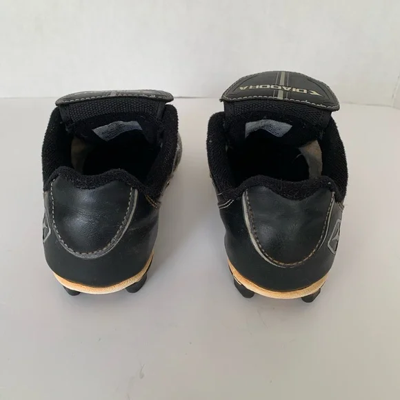 Diadora Cleats Black Silver White Shoes Baseball Boy’s Size 1 - Picture 3 of 16